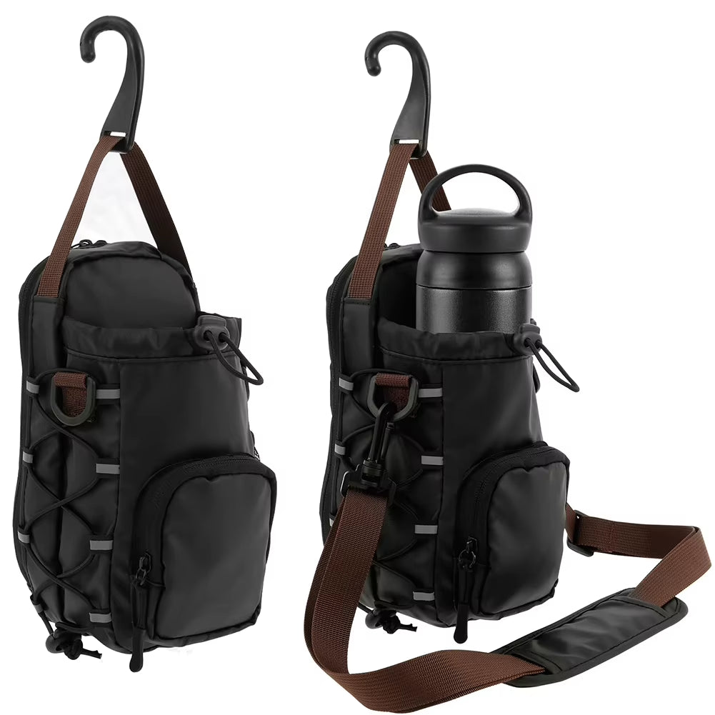 Magnetic Gym Sling Bag with Water Bottle Holder Gym Crossbody Bag Gym Bottle Carrier Bag for Men Women Gym Accessories Organizer