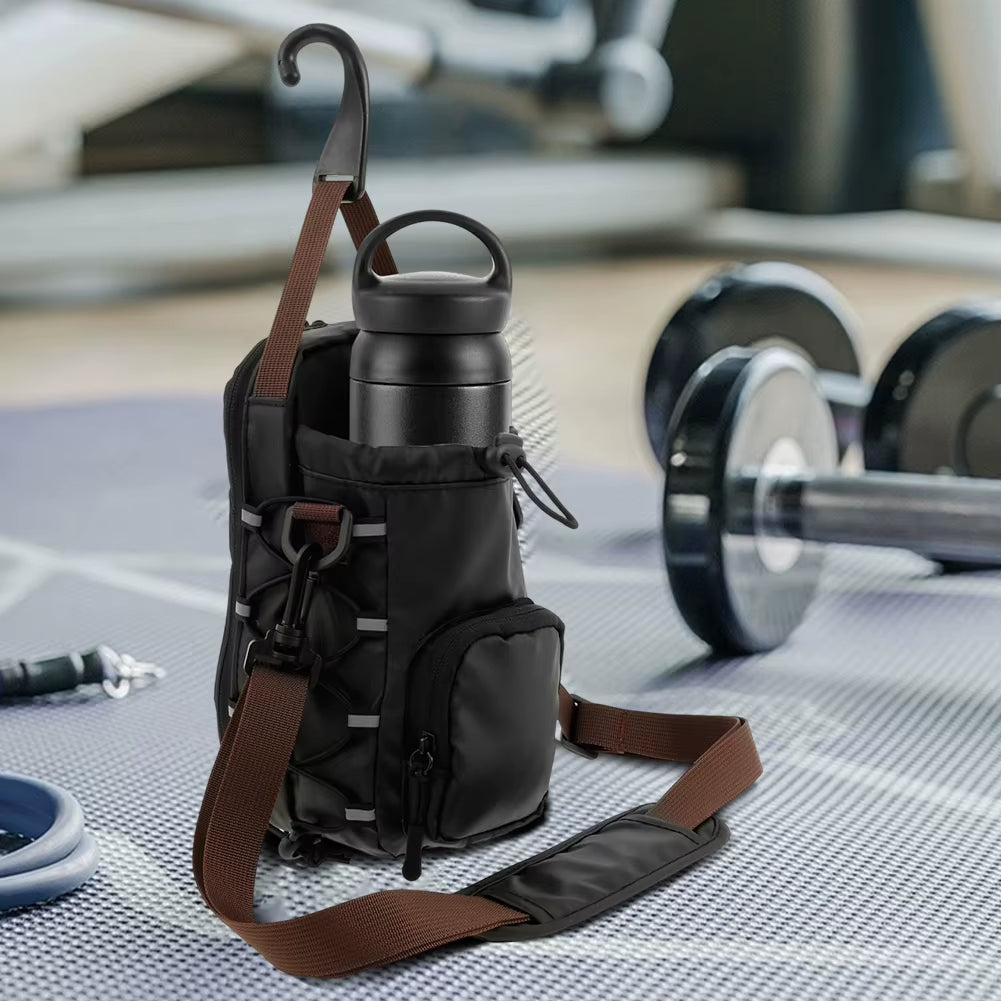 Magnetic Gym Sling Bag with Water Bottle Holder Gym Crossbody Bag Gym Bottle Carrier Bag for Men Women Gym Accessories Organizer