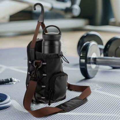 Magnetic Gym Sling Bag with Water Bottle Holder Gym Crossbody Bag Gym Bottle Carrier Bag for Men Women Gym Accessories Organizer
