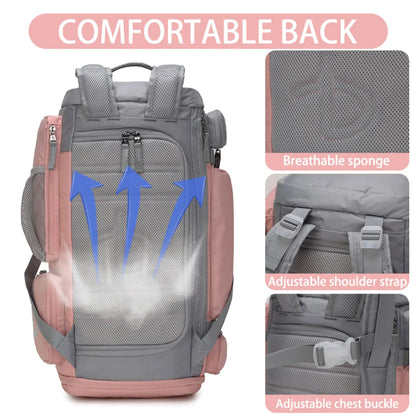 BE SMART 33L Extra Large Gym Backpack for Women, Big Gym Bag with Shoes Compartment, Waterproof Heavy Duty Duffel Bags, Women'S Workout Backpacks for Outdoor Sport,Hiking,Camping,Travel (L)